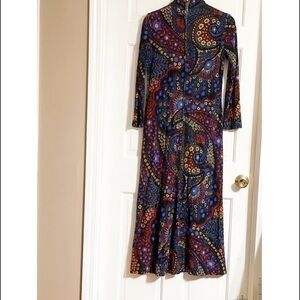 Vintage Mercier Cote D’Azur Paisley Print 50’s Maxi Dress